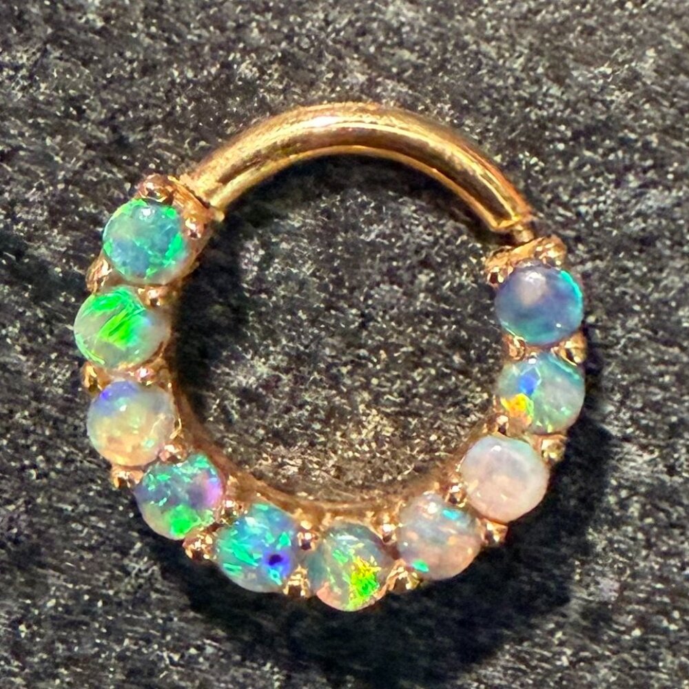 BVLA Septum Clicker 16g 8mm Opal and Gold
